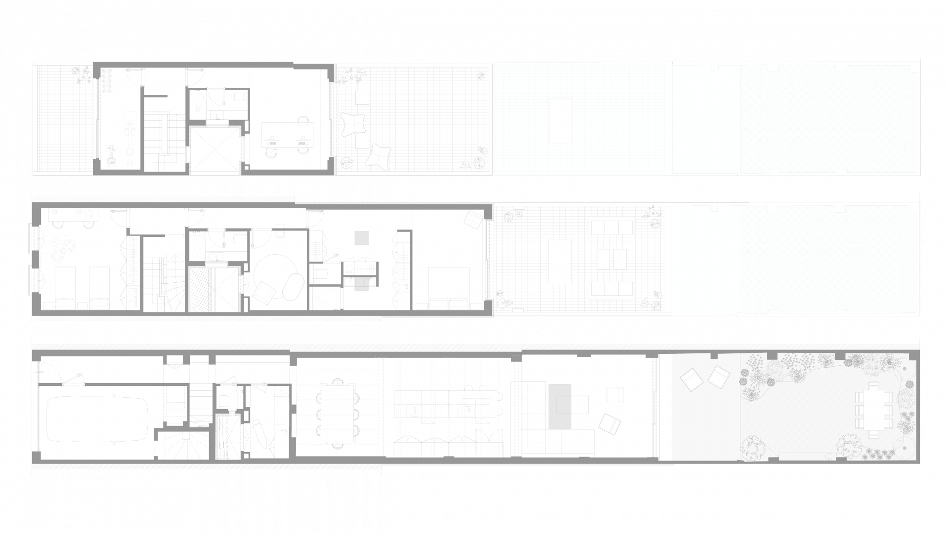 detailed floorplans of an architectural building